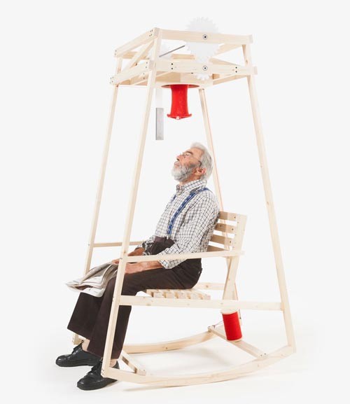 會織帽子的搖椅