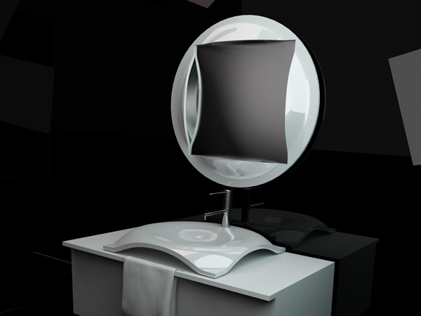 根據(jù)水面波紋設(shè)計(jì)的洗臉盆