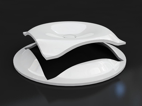 根據(jù)水面波紋設(shè)計(jì)的洗臉盆